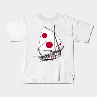 Vintage Japan Ship Sailor Team of Japanese Pride | Support Japan Culture Kids T-Shirt